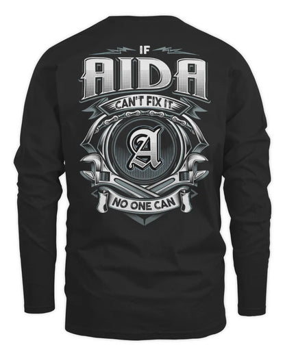 AIDA AP81-K4-626 - Personalized Ahmed Quote Apparel “If Ahmed Can't Fix It, No One Can” - Men's Long Sleeved T-Shirt - Black