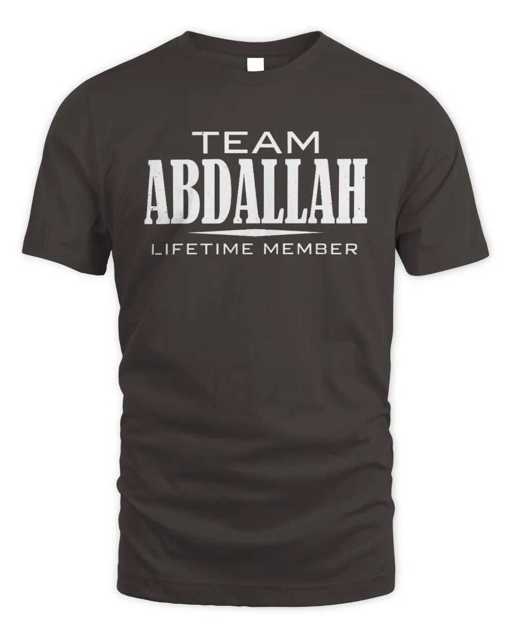 ABDALLAH BL62-K4-128 - Personalized “Team NAME Lifetime Member” - Unisex Standard T-Shirt - Dark Chocolate