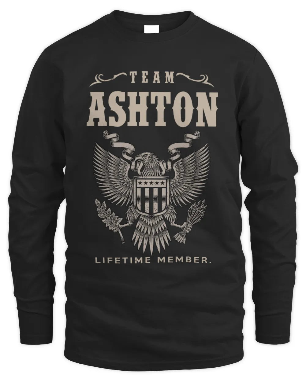 ASHTON TP06-K82 – Personalized Classic Style Apparel “Team NAME Lifetime Member” - Men's Long Sleeved T-Shirt - Black