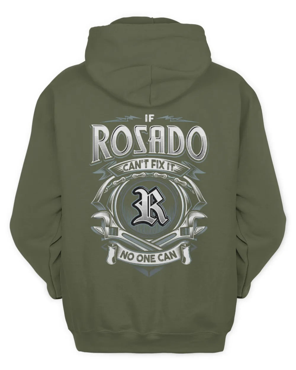 ROSADO AP81-K4-626 - Personalized Ahmed Quote Apparel “If Ahmed Can't Fix It, No One Can” - Unisex Hoodie - Military Green