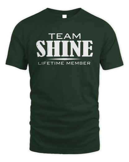 SHINE BL62-K4-128 - Personalized “Team NAME Lifetime Member” - Unisex Standard T-Shirt - Forest Green