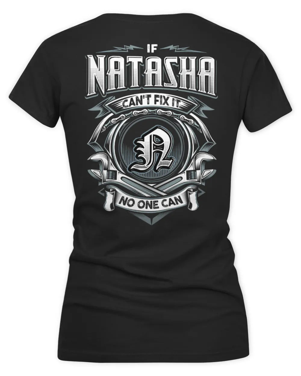 NATASHA AP81-K4-626 - Personalized Ahmed Quote Apparel “If Ahmed Can't Fix It, No One Can” - Women's V-Neck T-Shirt - Black