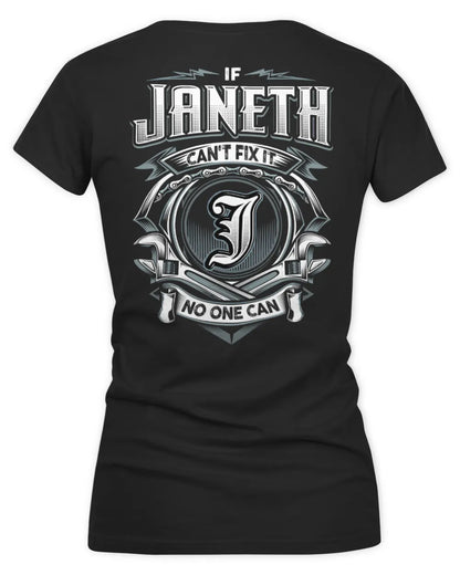 JANETH AP81-K4-626 - Personalized Ahmed Quote Apparel “If Ahmed Can't Fix It, No One Can” - Women's V-Neck T-Shirt - Black