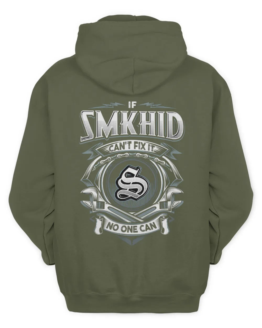 SMKHID AP81-K4-626 - Personalized Ahmed Quote Apparel “If Ahmed Can't Fix It, No One Can” - Unisex Hoodie - Military Green