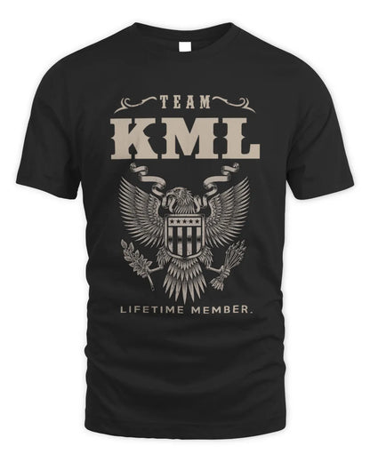 KML TP06-K82 – Personalized Classic Style Apparel “Team NAME Lifetime Member” - Unisex Standard T-Shirt - Black