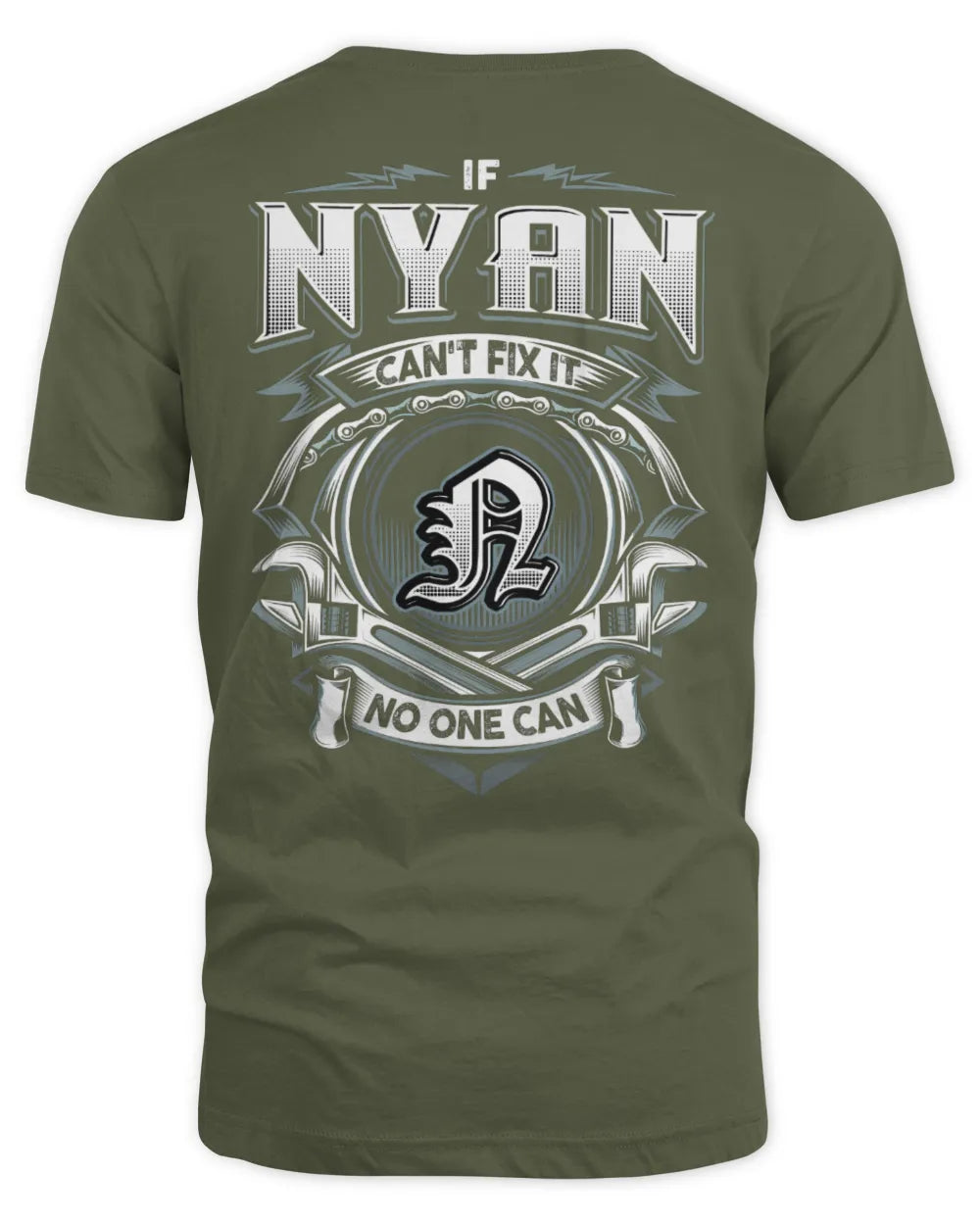 NYAN AP81-K4-626 - Personalized Ahmed Quote Apparel “If Ahmed Can't Fix It, No One Can” - Unisex Standard T-Shirt - Military Green