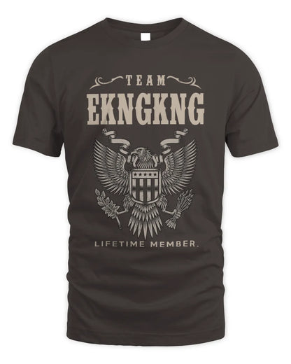 EKNGKNG TP06-K82 – Personalized Classic Style Apparel “Team NAME Lifetime Member” - Unisex Standard T-Shirt - Dark Chocolate
