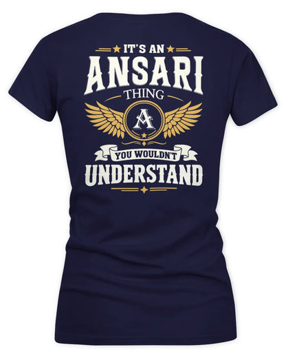 ANSARI KT06-M008 It’s a [NAME] Thing – You Wouldn’t Understand | Personalized Vintage T-Shirt - Women's V-Neck T-Shirt - Navy