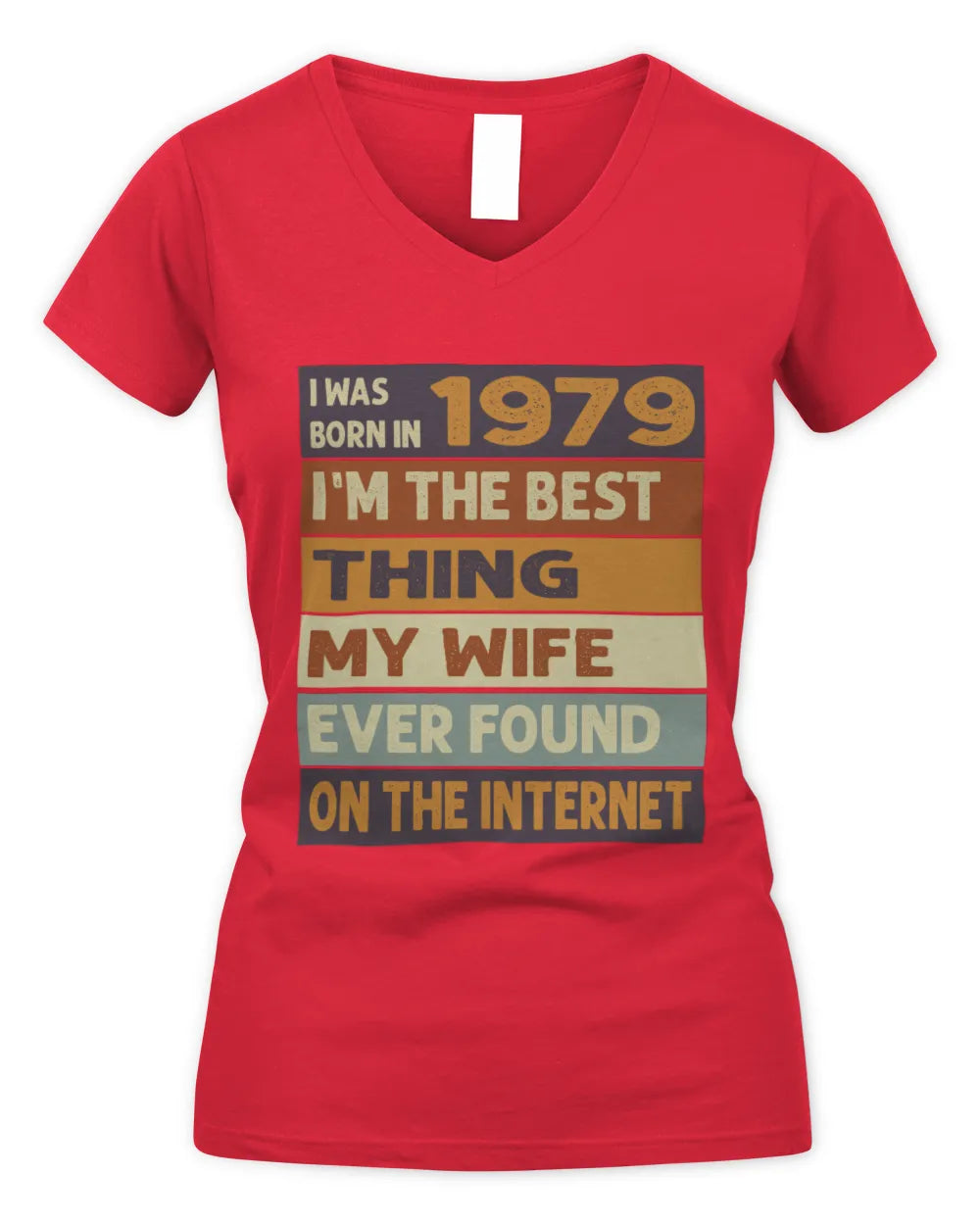 1979 HH89-K2 – Funny Birth Year Wife Quote T-Shirt - Women's V-Neck T-Shirt - Red