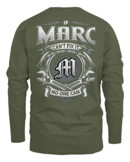 MARC AP81-K4-626 - Personalized Ahmed Quote Apparel “If Ahmed Can't Fix It, No One Can” - Men's Long Sleeved T-Shirt - Military Green