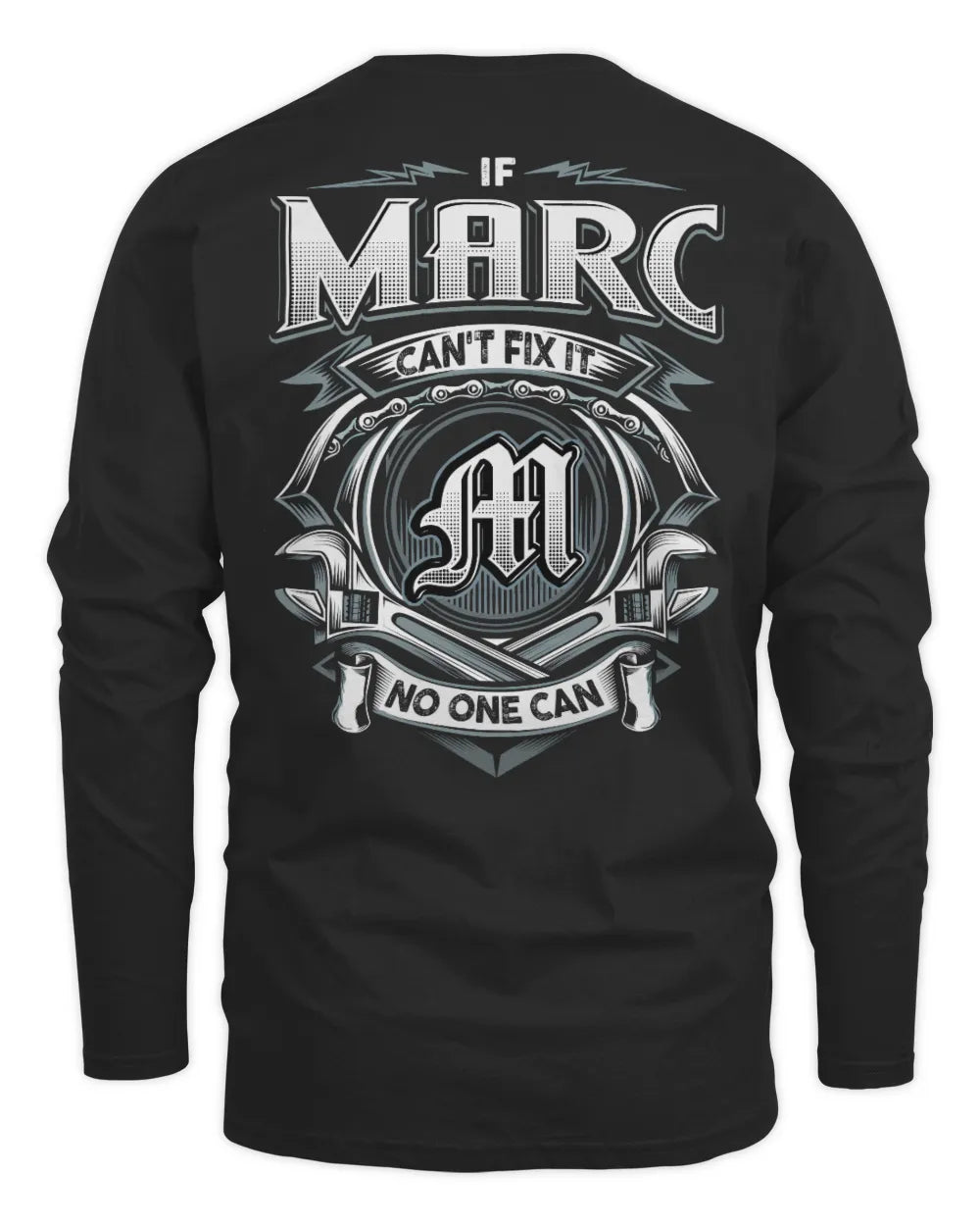 MARC AP81-K4-626 - Personalized Ahmed Quote Apparel “If Ahmed Can't Fix It, No One Can” - Men's Long Sleeved T-Shirt - Black