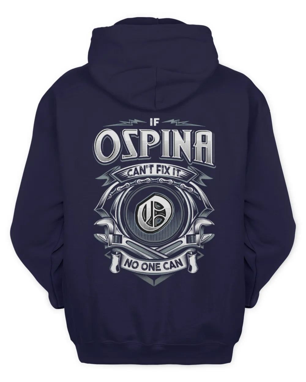 OSPINA AP81-K4-626 - Personalized Ahmed Quote Apparel “If Ahmed Can't Fix It, No One Can” - Unisex Hoodie - Navy
