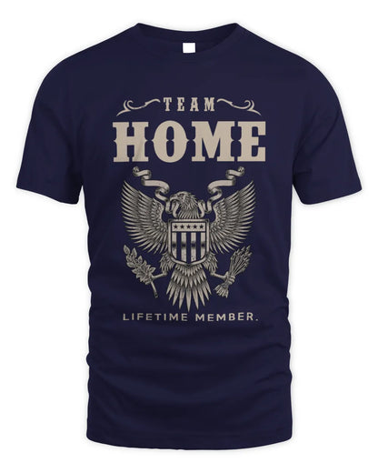 HOME TP06-K82 – Personalized Classic Style Apparel “Team NAME Lifetime Member” - Unisex Standard T-Shirt - Navy