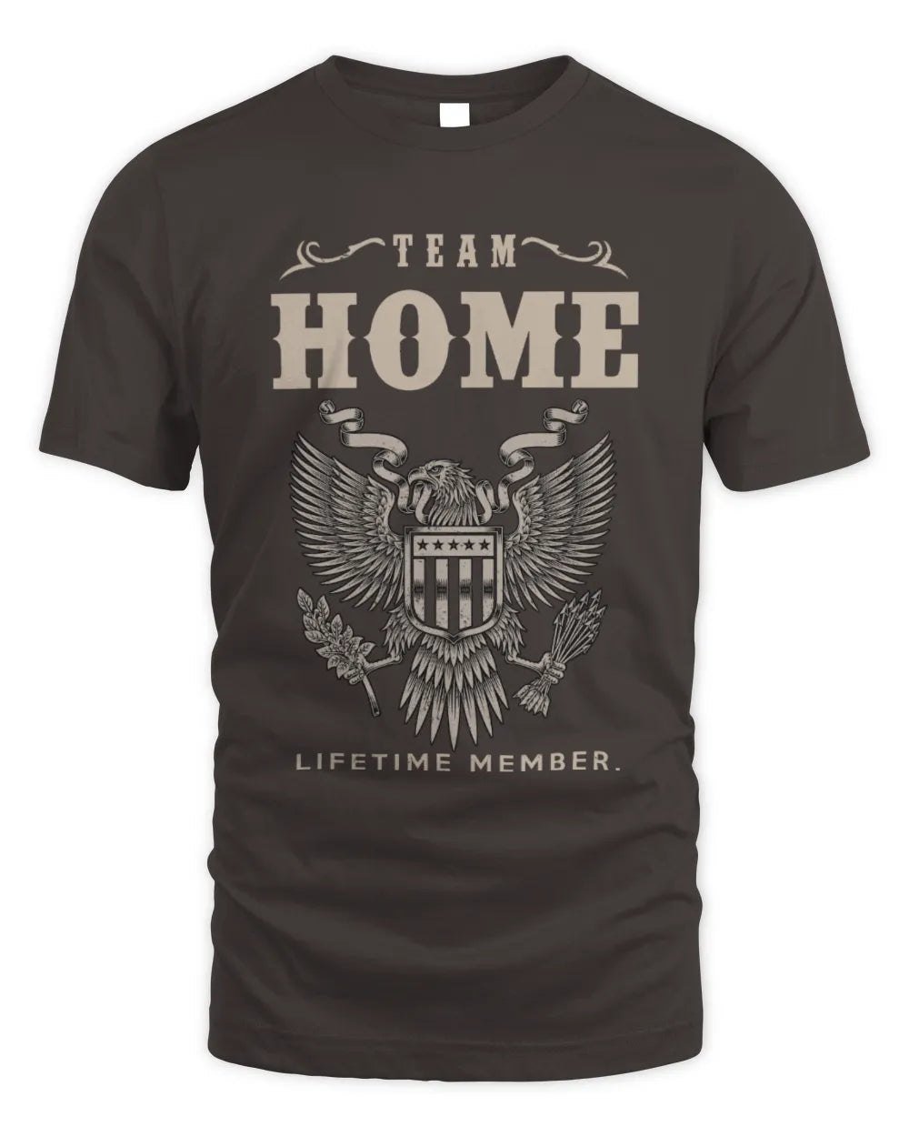 HOME TP06-K82 – Personalized Classic Style Apparel “Team NAME Lifetime Member” - Unisex Standard T-Shirt - Dark Chocolate