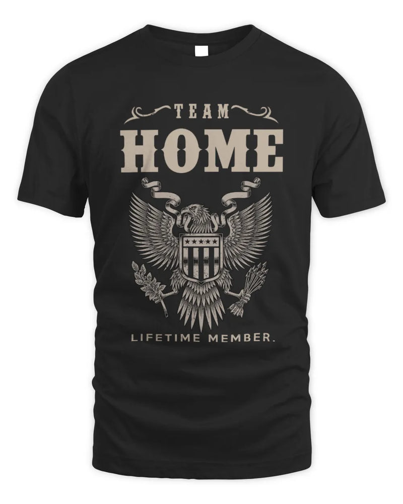 HOME TP06-K82 – Personalized Classic Style Apparel “Team NAME Lifetime Member” - Unisex Standard T-Shirt - Black