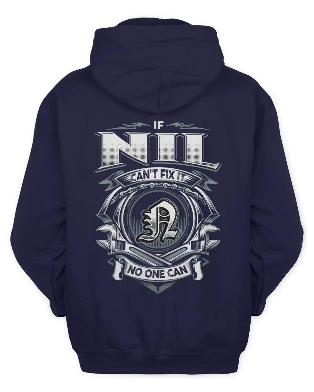 NIL AP81-K4-626 - Personalized Ahmed Quote Apparel “If Ahmed Can't Fix It, No One Can” - Unisex Hoodie - Navy