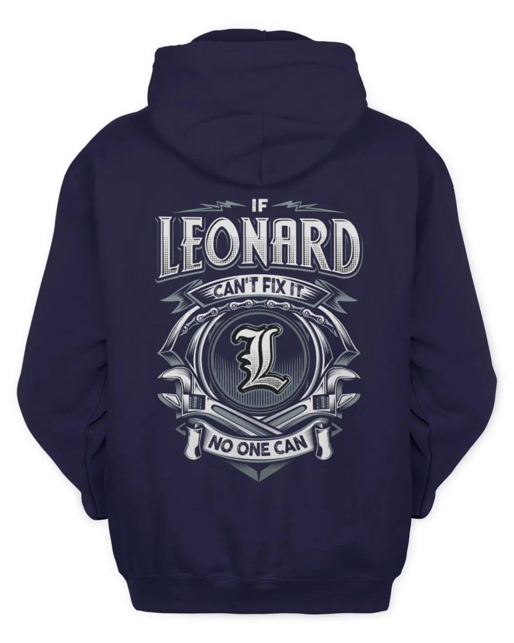 LEONARD AP81-K4-626 - Personalized Ahmed Quote Apparel “If Ahmed Can't Fix It, No One Can” - Unisex Hoodie - Navy