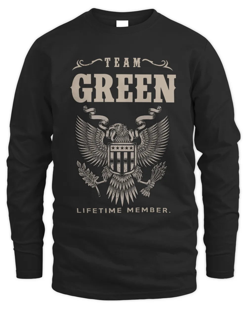 GREEN TP06-K82 – Personalized Classic Style Apparel “Team NAME Lifetime Member” - Men's Long Sleeved T-Shirt - Black