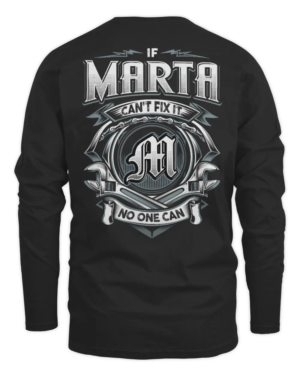MARTA AP81-K4-626 - Personalized Ahmed Quote Apparel “If Ahmed Can't Fix It, No One Can” - Men's Long Sleeved T-Shirt - Black