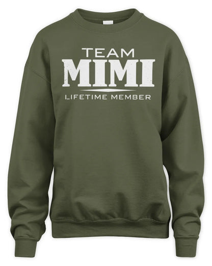MIMI BL62-K4-128 - Personalized “Team NAME Lifetime Member” - Unisex Sweatshirt - Military Green
