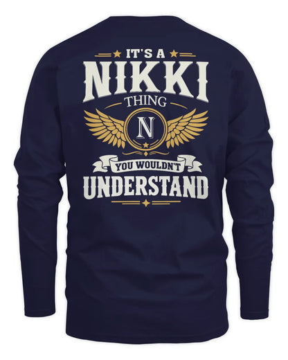 NIKKI KT06-M008 It’s a [NAME] Thing – You Wouldn’t Understand | Personalized Vintage T-Shirt - Men's Long Sleeved T-Shirt - Navy
