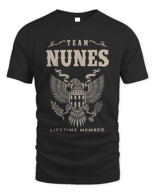 NUNES TP06-K82 – Personalized Classic Style Apparel “Team NAME Lifetime Member” - Unisex Standard T-Shirt - Black