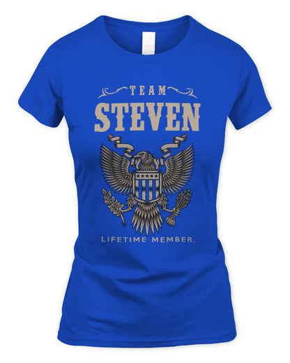 STEVEN TP06-K82 – Personalized Classic Style Apparel “Team NAME Lifetime Member” - Women's Standard T-Shirt - Royal