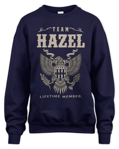 HAZEL TP06-K82 – Personalized Classic Style Apparel “Team NAME Lifetime Member” - Unisex Sweatshirt - Navy