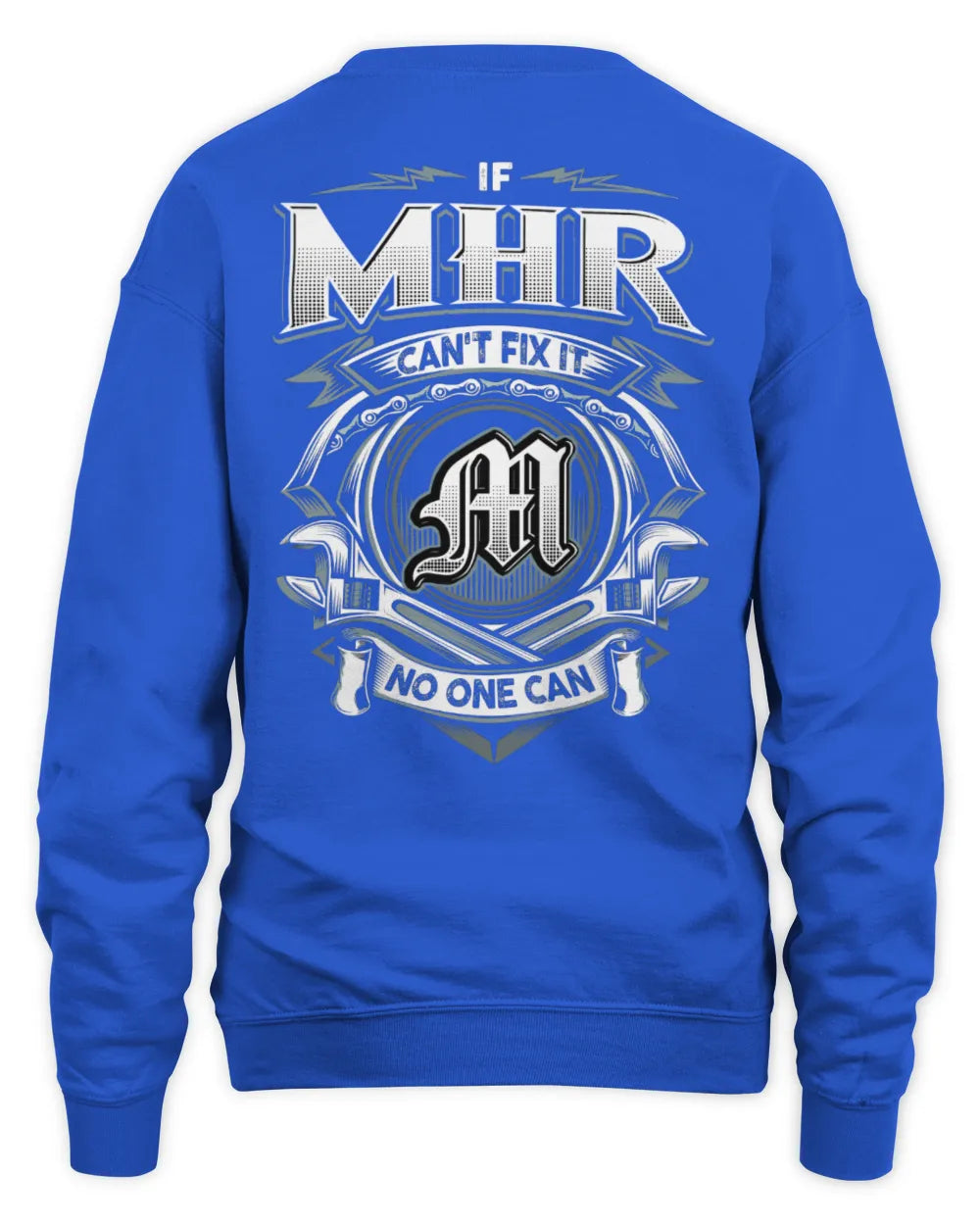 MHR AP81-K4-626 - Personalized Ahmed Quote Apparel “If Ahmed Can't Fix It, No One Can” - Unisex Sweatshirt - Royal