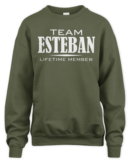 ESTEBAN BL62-K4-128 - Personalized “Team NAME Lifetime Member” - Unisex Sweatshirt - Military Green