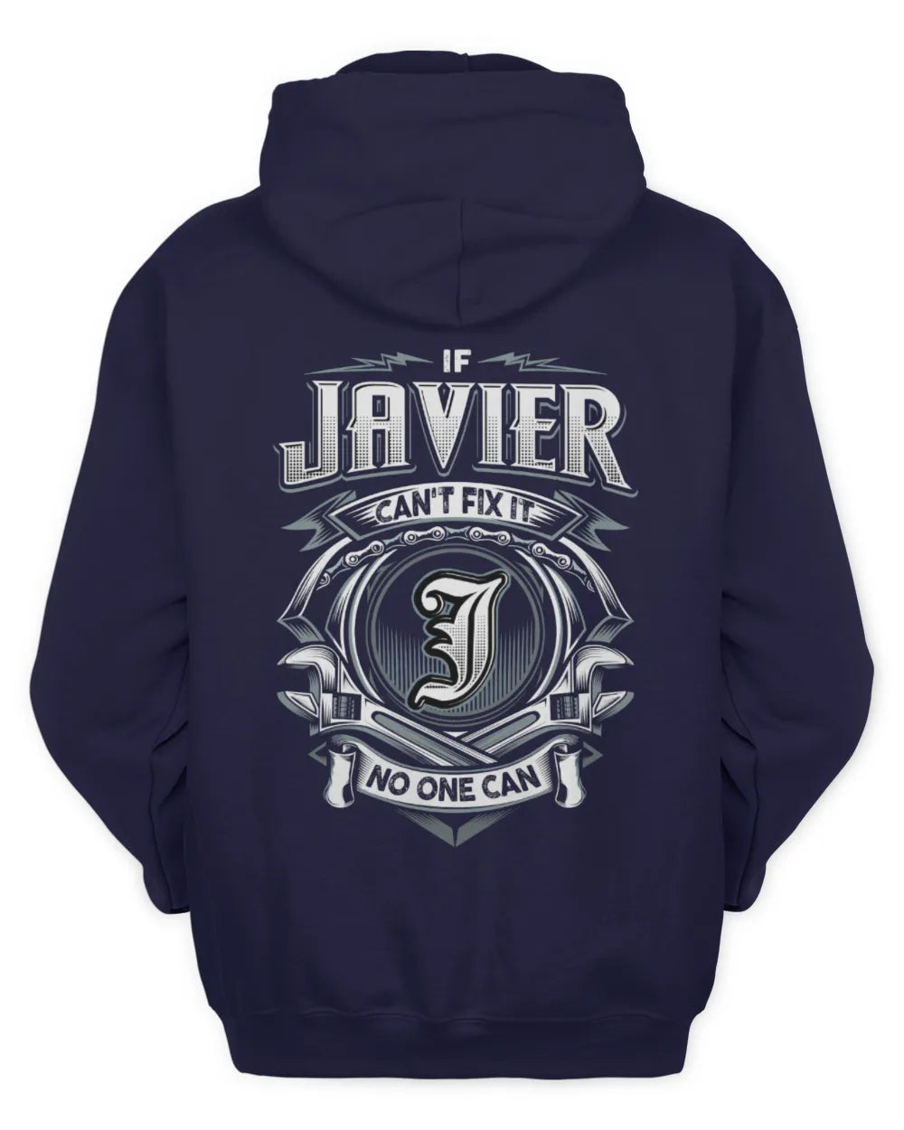 JAVIER AP81-K4-626 - Personalized Ahmed Quote Apparel “If Ahmed Can't Fix It, No One Can” - Unisex Hoodie - Navy