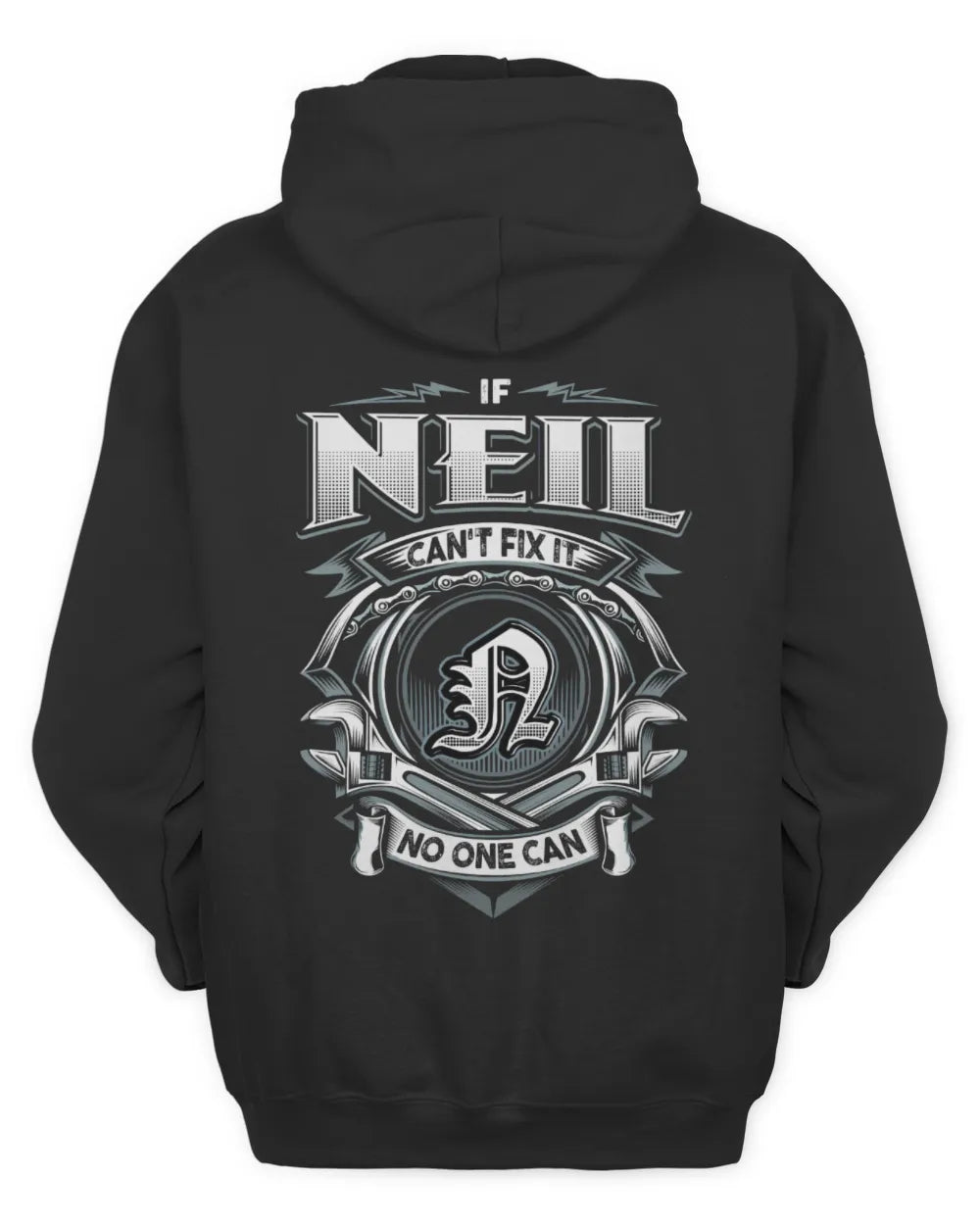 NEIL AP81-K4-626 - Personalized Ahmed Quote Apparel “If Ahmed Can't Fix It, No One Can” - Unisex Hoodie - Black