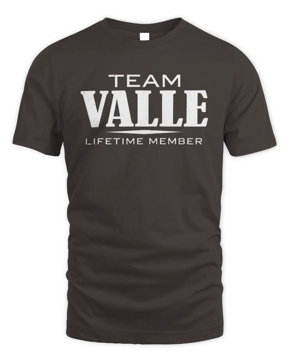 VALLE BL62-K4-128 - Personalized “Team NAME Lifetime Member” - Unisex Standard T-Shirt - Dark Chocolate