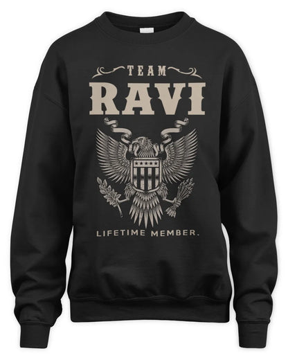 RAVI TP06-K82 – Personalized Classic Style Apparel “Team NAME Lifetime Member” - Unisex Sweatshirt - Black