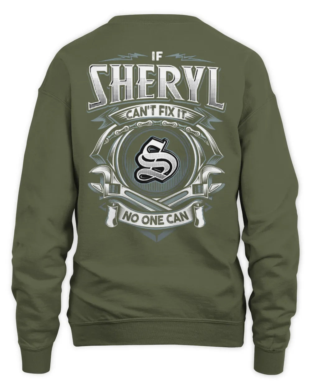 SHERYL AP81-K4-626 - Personalized Ahmed Quote Apparel “If Ahmed Can't Fix It, No One Can” - Unisex Sweatshirt - Military Green