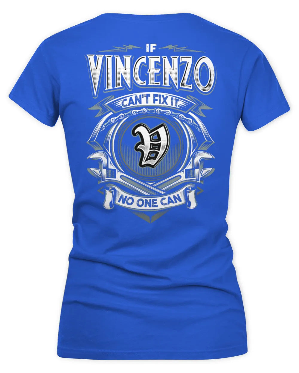 VINCENZO AP81-K4-626 - Personalized Ahmed Quote Apparel “If Ahmed Can't Fix It, No One Can” - Women's V-Neck T-Shirt - Royal