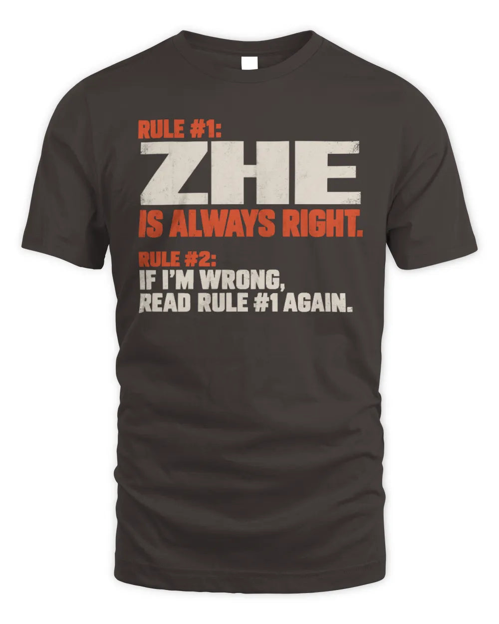 ZHE NP1-H006 
Always Right Personalized Name T-Shirt – Funny Custom Name Shirt - Unisex Standard T-Shirt - Dark Chocolate