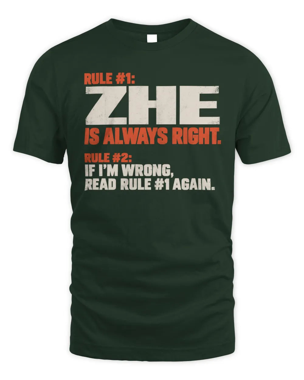 ZHE NP1-H006 
Always Right Personalized Name T-Shirt – Funny Custom Name Shirt - Unisex Standard T-Shirt - Forest Green