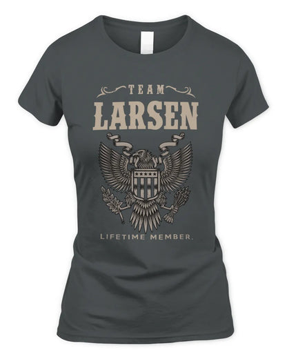 LARSEN TP06-K82 – Personalized Classic Style Apparel “Team NAME Lifetime Member” - Women's Standard T-Shirt - Charcoal