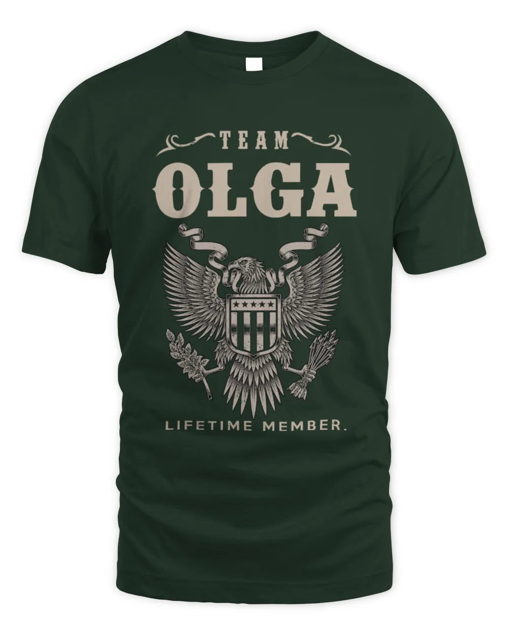 OLGA TP06-K82 – Personalized Classic Style Apparel “Team NAME Lifetime Member” - Unisex Standard T-Shirt - Forest Green