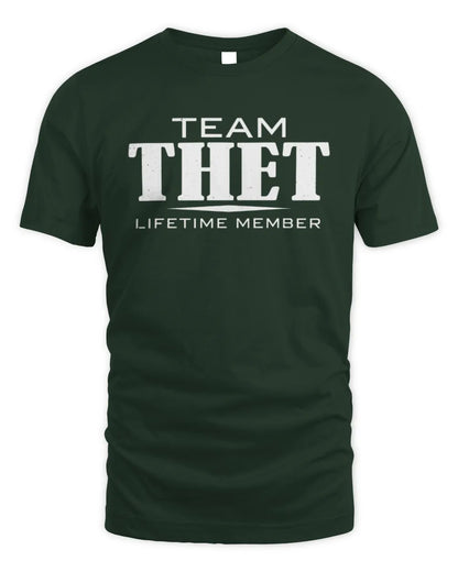 THET BL62-K4-128 - Personalized “Team NAME Lifetime Member” - Unisex Standard T-Shirt - Forest Green