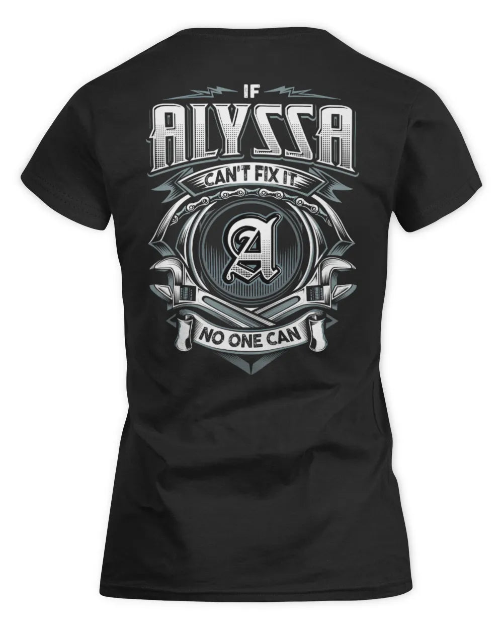 ALYSSA AP81-K4-626 - Personalized Ahmed Quote Apparel “If Ahmed Can't Fix It, No One Can” - Women's Standard T-Shirt - Black