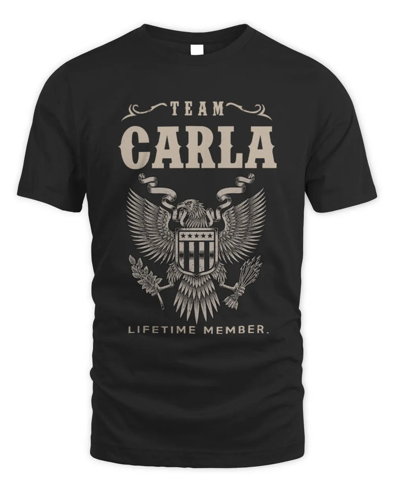 CARLA TP06-K82 – Personalized Classic Style Apparel “Team NAME Lifetime Member” - Unisex Standard T-Shirt - Black