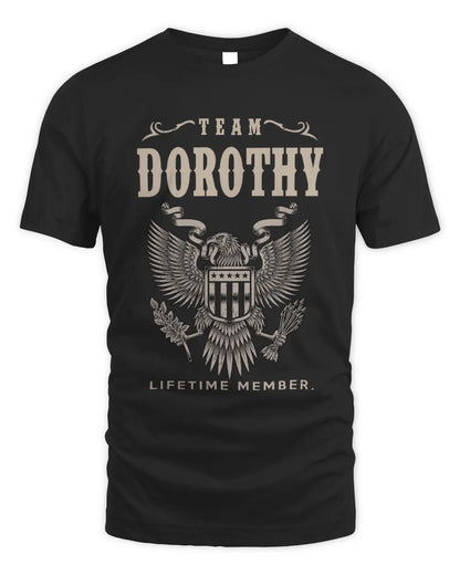 DOROTHY TP06-K82 – Personalized Classic Style Apparel “Team NAME Lifetime Member” - Unisex Standard T-Shirt - Black