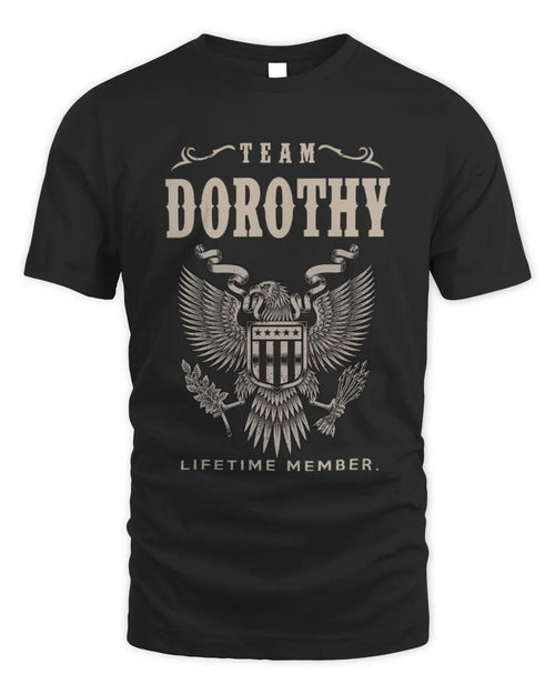 DOROTHY TP06-K82 – Personalized Classic Style Apparel “Team NAME Lifetime Member” - Unisex Standard T-Shirt - Black