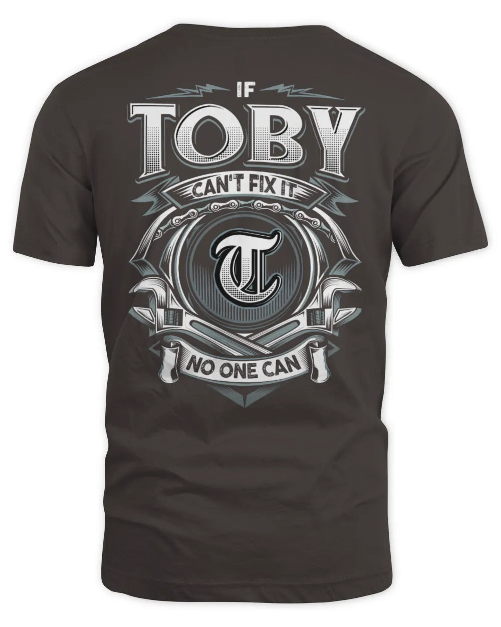 TOBY AP81-K4-626 - Personalized Ahmed Quote Apparel “If Ahmed Can't Fix It, No One Can” - Unisex Standard T-Shirt - Dark Chocolate