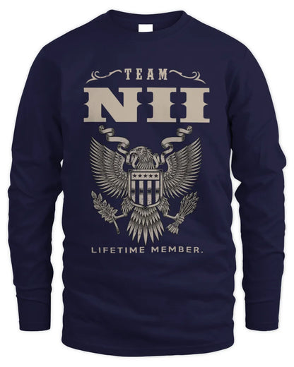 NII TP06-K82 – Personalized Classic Style Apparel “Team NAME Lifetime Member” - Men's Long Sleeved T-Shirt - Navy