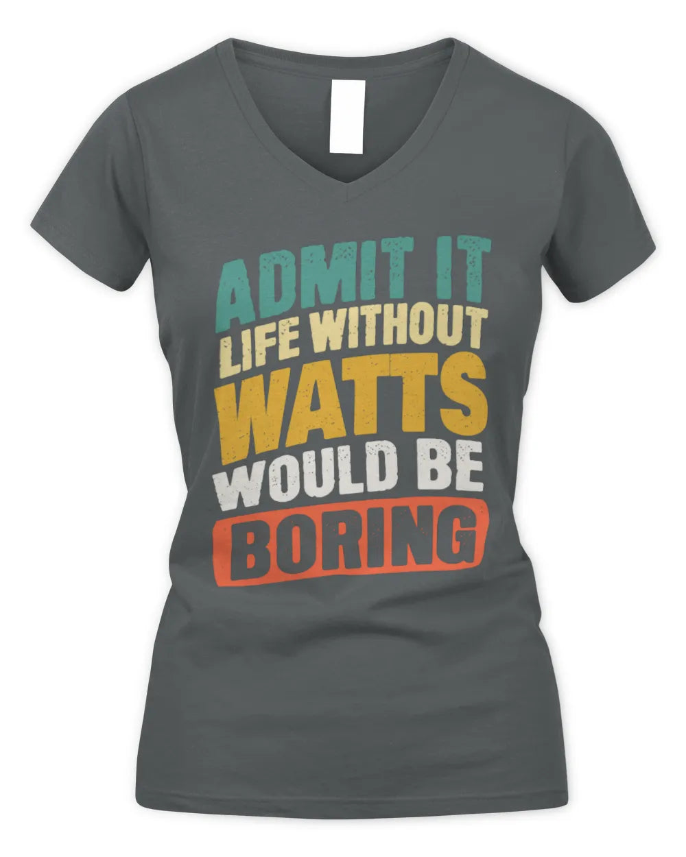 WATTS TP88-K4-229
Personalized Funny Quote Apparel “Life Without NAME Would Be Boring” - Women's V-Neck T-Shirt - Charcoal