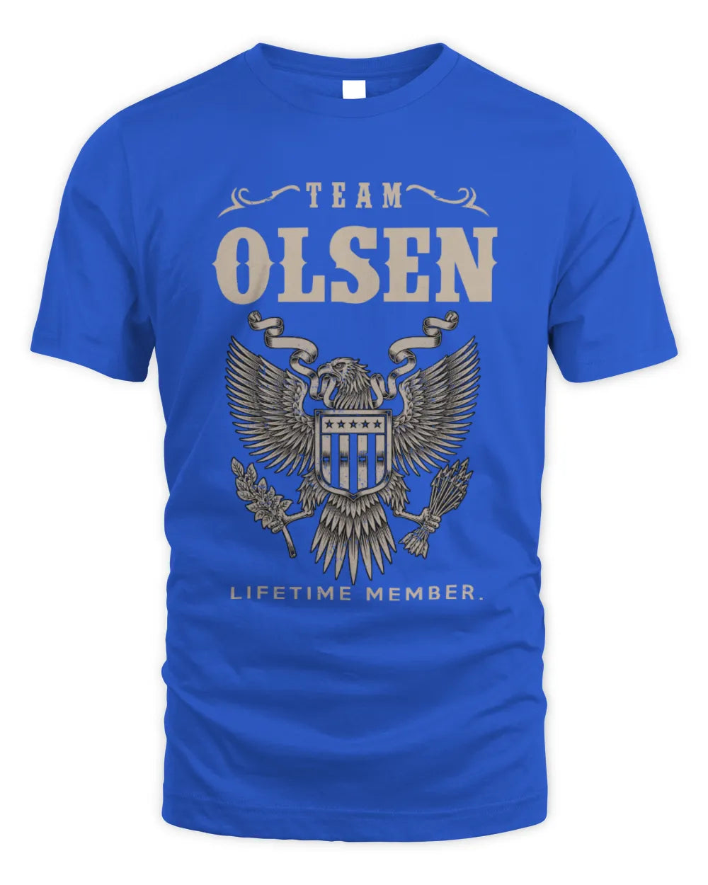 OLSEN TP06-K82 – Personalized Classic Style Apparel “Team NAME Lifetime Member” - Unisex Standard T-Shirt - Royal