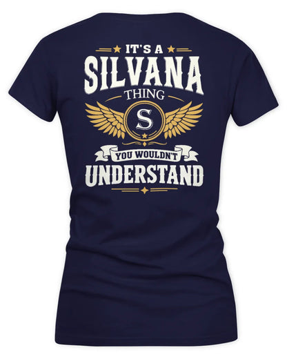 SILVANA KT06-M008 It’s a [NAME] Thing – You Wouldn’t Understand | Personalized Vintage T-Shirt - Women's V-Neck T-Shirt - Navy
